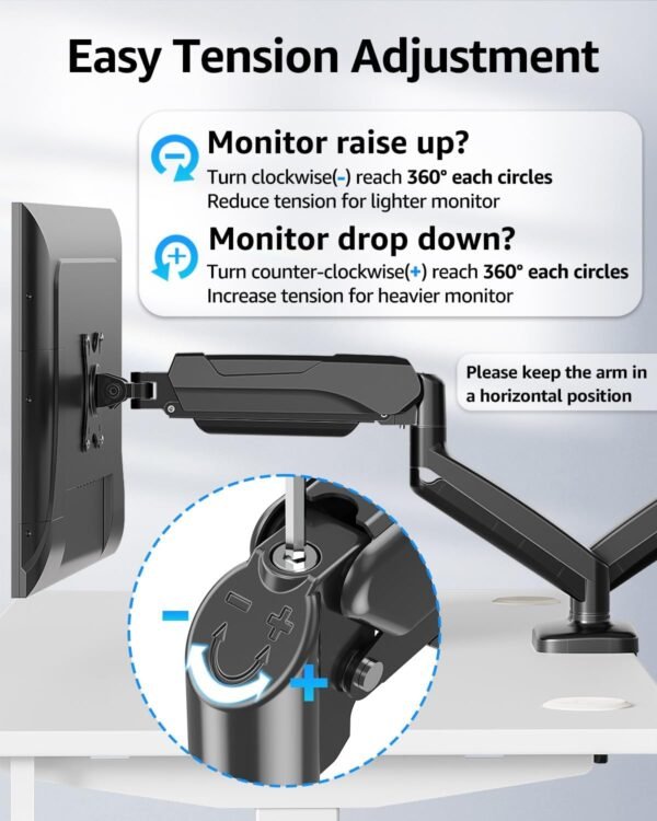 Dual Monitor Desk Mount Adjustable Arms VESA Stand