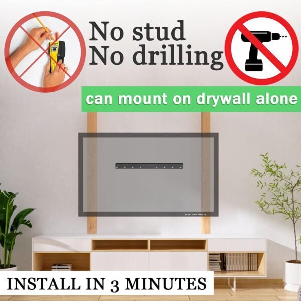 No Stud TV Wall Mount Drill Free Drywall Bracket
