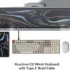 3 104-Key Wired Mechanical Mac Windows Keyboard Brown Switch