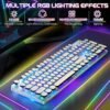 3 Retro Typewriter Mechanical Keyboard RGB Backlit Wired Gaming