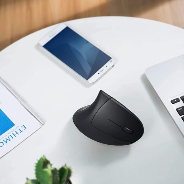 Wireless Vertical Ergonomic Mouse Multi-Device 1600 DPI Black