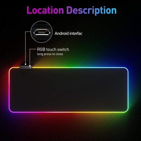 3 Large RGB LED Gaming Mouse Pad Soft Waterproof Surface