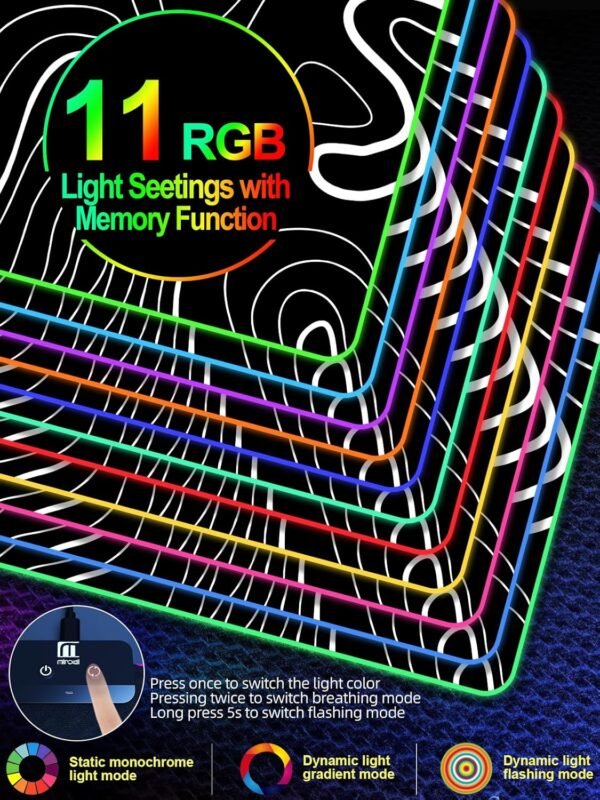 3 XXL RGB Gaming Mouse Pad with Fast Wireless Charging