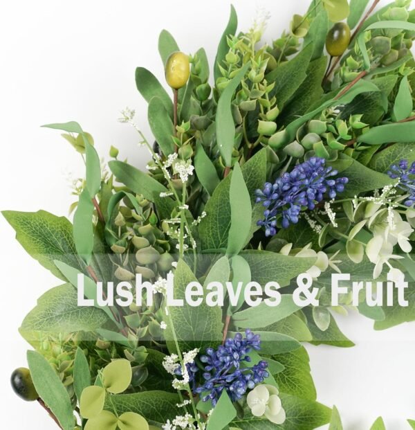 All Season Greenery Wreath 22 Inch Front Door Decor