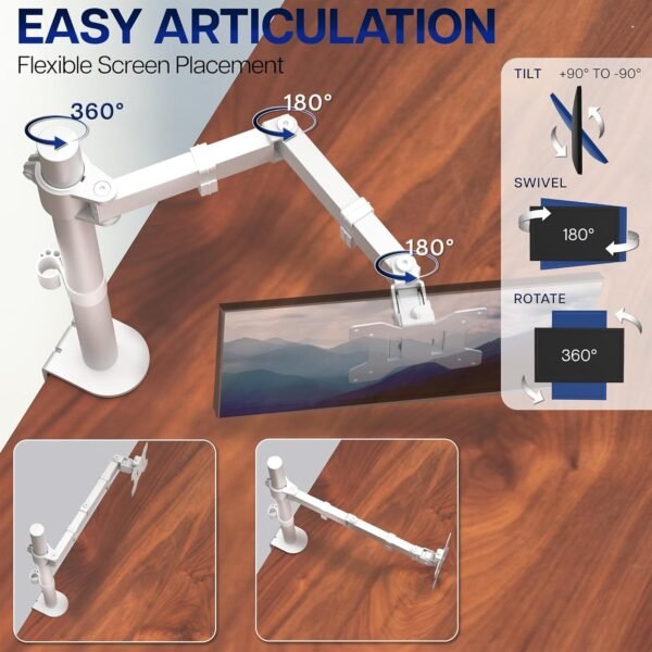 Single Monitor Arm Desk Mount Adjustable VESA Stand