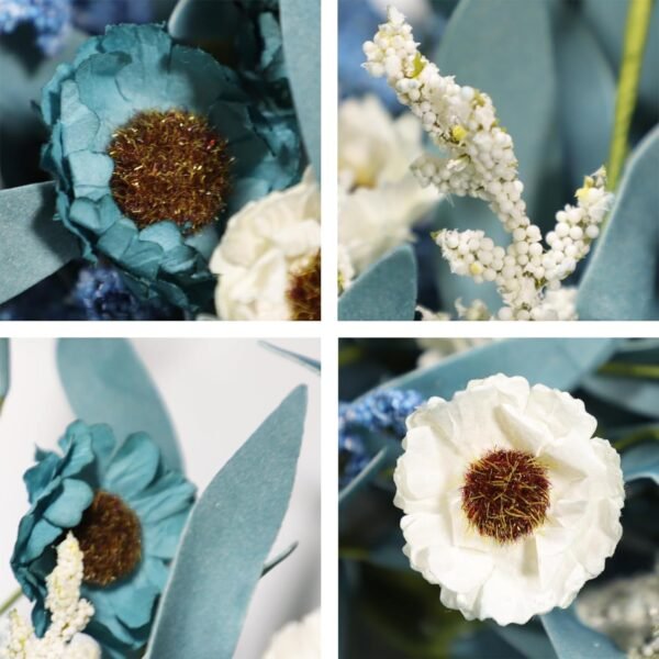 24-Inch Blue Daisy Wreath Spring Summer Door Decor