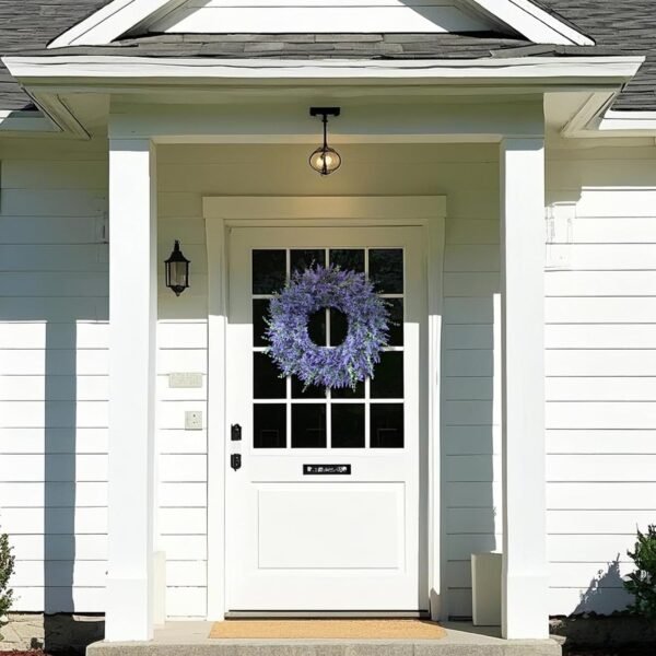 26-Inch Lavender Eucalyptus Wreath All-Season Front Door Decor