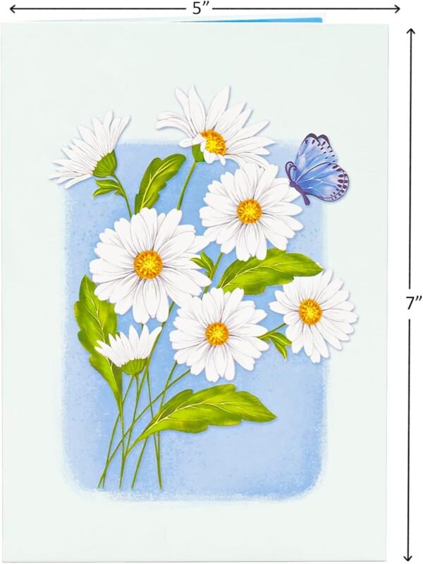 3 Daisy 3D Pop Up Butterfly Greeting Card Gift