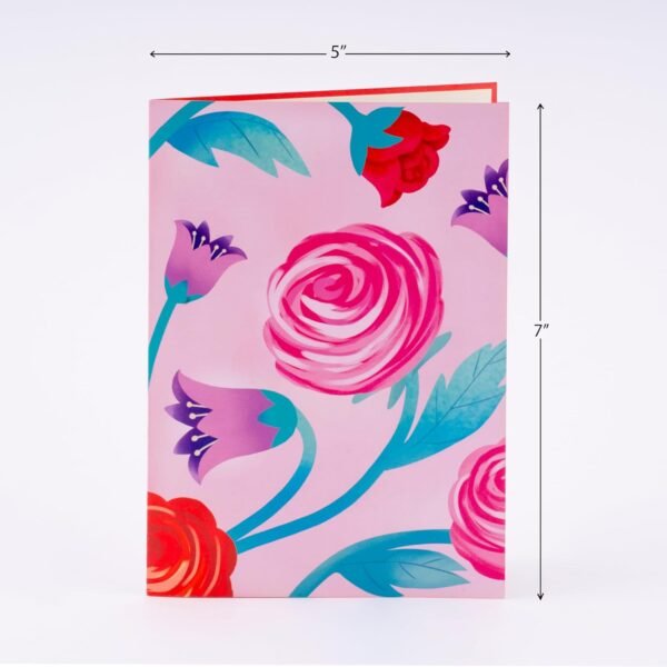 Floral Valentine 3D Pop Up Rose Greeting Card