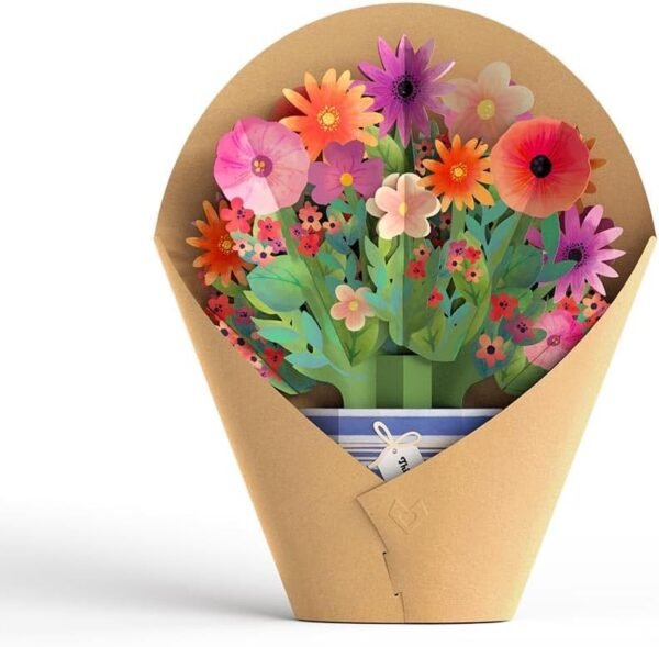 3 3D Pop Up Paper Flower Bouquet Thinking of You Card