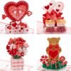 Valentine's Day Pop Up Card 4 Pack Assortment