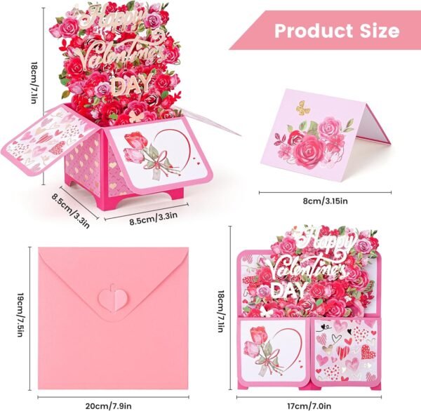 3D Flower Bouquet Pop Up Card Valentine Gift for Her
