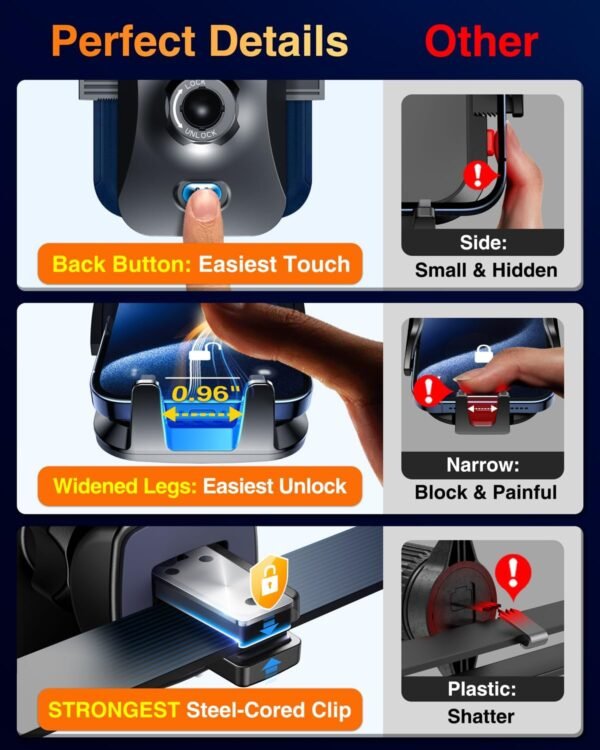 Ultra Strong Suction Car Phone Mount Dashboard Vent Holder