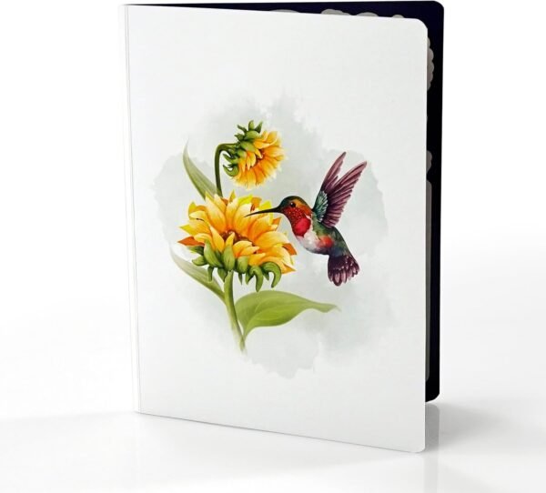 3D Pop Up Birthday Card Hummingbird Sunflower
