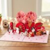 3D Dog Pop Up Valentine Card Cute Gift for Kids