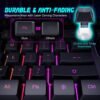 4 104-Key Rainbow LED Wired Silent Gaming Keyboard PC