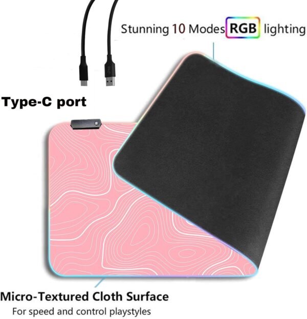 Pink RGB Gaming Mouse Pad XL LED Desk Mat
