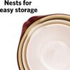 4 Nesting Plastic Mixing Bowls Set Handles Pour Spout