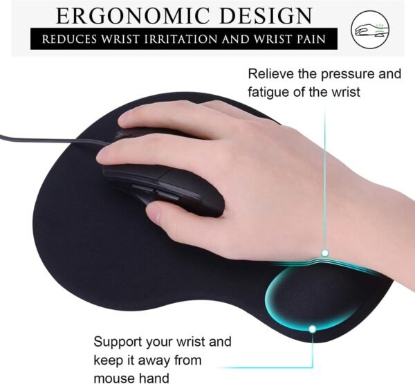 Ergonomic Mouse Pad with Gel Wrist Support 2-Pack