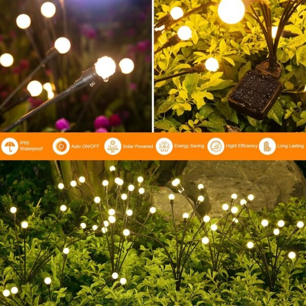 Solar Garden Lights 4-Pack Outdoor Firefly Patio Decoration