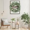 Artificial Eucalyptus Welcome Wreath 20 Inch Spring Summer Decor