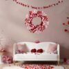 20 Inch Valentine Heart Berry Wreath Romantic Door Decoration