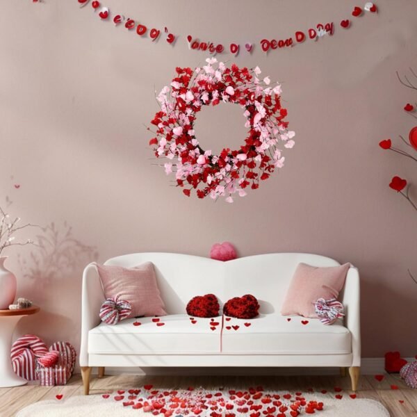 20 Inch Valentine Heart Berry Wreath Romantic Door Decoration