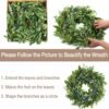 All Season Greenery Wreath 22 Inch Front Door Decor