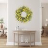 Yellow Daisy Spring Wreath with Eucalyptus Lavender Greenery Decor