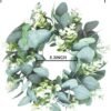 Artificial Green Eucalyptus Round Wreath Farmhouse Door Wall Decor