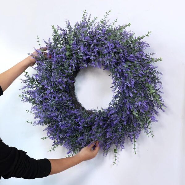 26-Inch Lavender Eucalyptus Wreath All-Season Front Door Decor