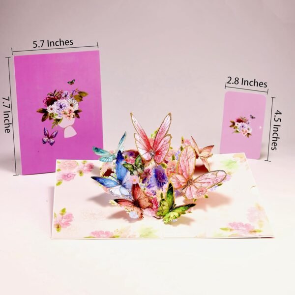 4 Butterfly 3D Pop Up Birthday Anniversary Greeting Card