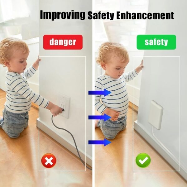 4 3FT Ultra-Thin Extension Cord Power Strip with Safety Cover