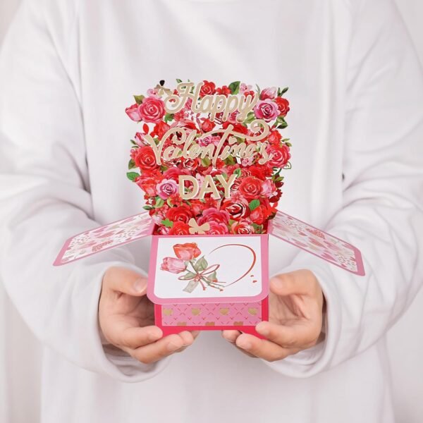 3D Flower Bouquet Pop Up Card Valentine Gift for Her