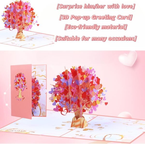 Heart Tree 3D Pop Up Card Valentine Gift for Her