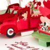 Vintage Red Truck 3D Pop Up Valentine Card for Him
