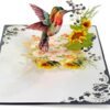 3D Pop Up Birthday Card Hummingbird Sunflower