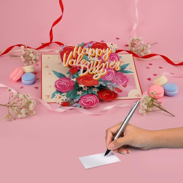 Floral Valentine 3D Pop Up Rose Greeting Card