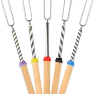 Extendable Smores Roasting Sticks Campfire Marshmallow Forks Outdoor Cooking Set