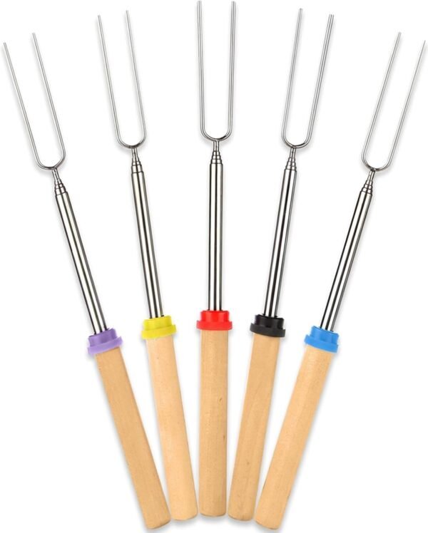 2 Extendable Smores Roasting Sticks Campfire Marshmallow Forks Outdoor Cooking Set