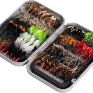 2 64-Piece Fly Fishing Flies Kit Dry Wet Nymph Streamer Box