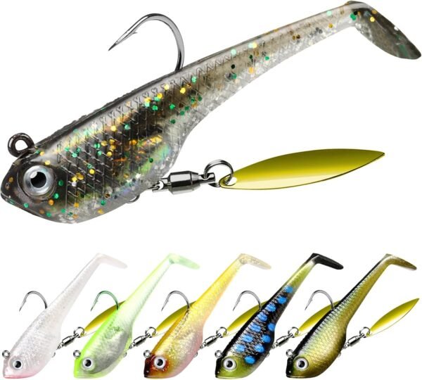 Fishing Soft Swimbaits with BKK Hooks Vibrating Sinking Lures Bass Trout Crappie Walleye
