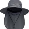 2 Wide Brim Sun Hat with Neck Flap UV Protection Outdoor Cap