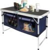 Portable Aluminum Folding Camping Table Adjustable Outdoor Picnic Workstation