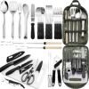 27-Piece Portable Camping Kitchen Utensil Set Stainless Steel BBQ Travel Kit