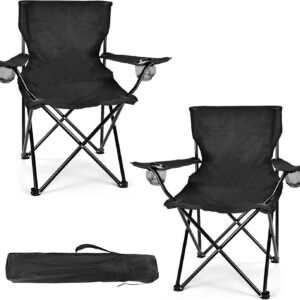 Portable Foldable Camping Chairs Lightweight Outdoor Seating Set for Adults