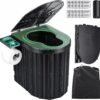 2 Portable Folding Camping Toilet for Adults with Lid Paper Holder