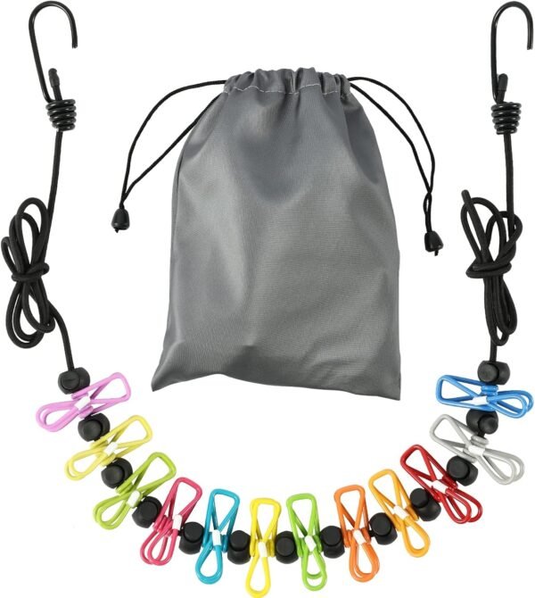 Retractable Portable Clothesline with Clips Travel Outdoor Indoor Laundry Drying Rope