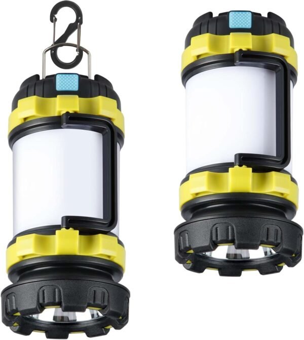 2 Pack Rechargeable LED Camping Lantern 1000LM Waterproof Emergency Outdoor Light