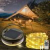 Solar Camping String Lights 39.4FT Fairy Lantern Waterproof Rechargeable LED Tent Light Outdoor
